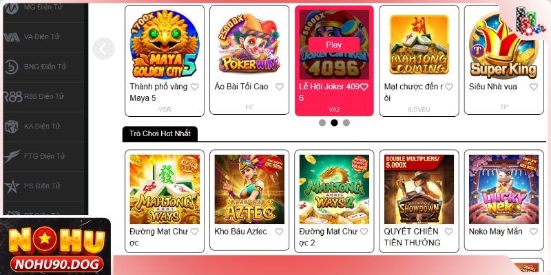 Kho game hấp dẫn mãn nhãn của trang web